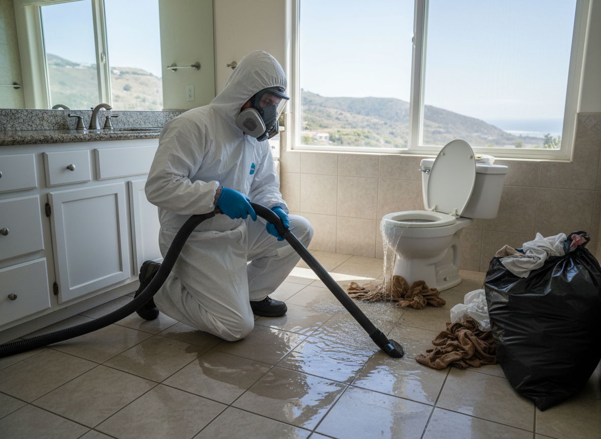 Toilet overflow cleanup in Rancho Palos Verdes